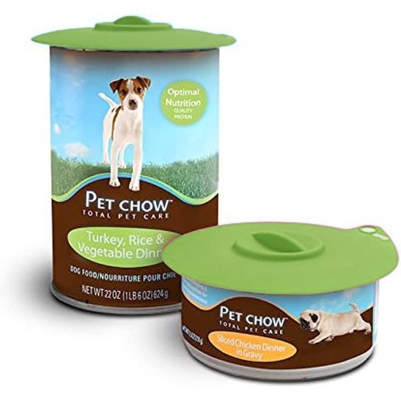 Dexas Popware for Pets Flexible Suction Pet Food Lid, Gray/Green - Image 2